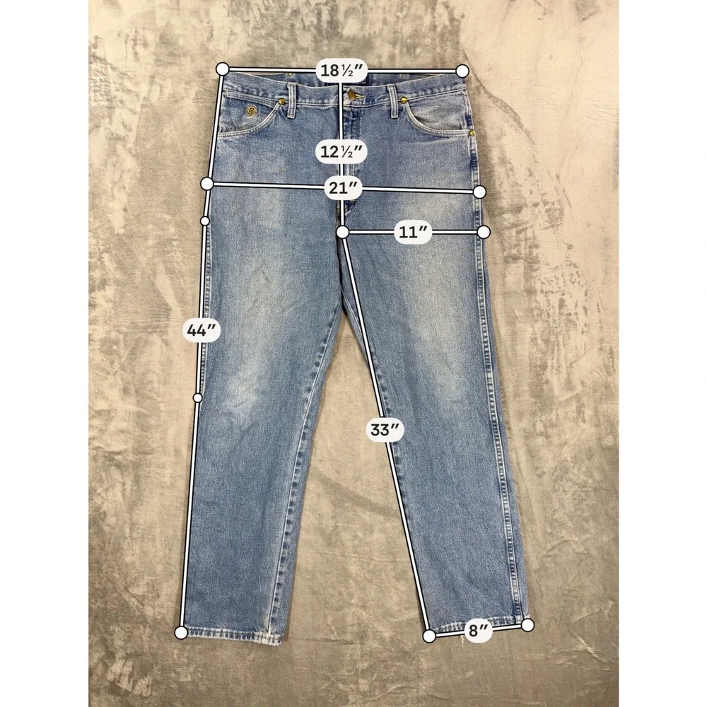Wrangler George Strait Cowboy Cut Jeans Mens Size 36x32 Blue Light Wash Denim